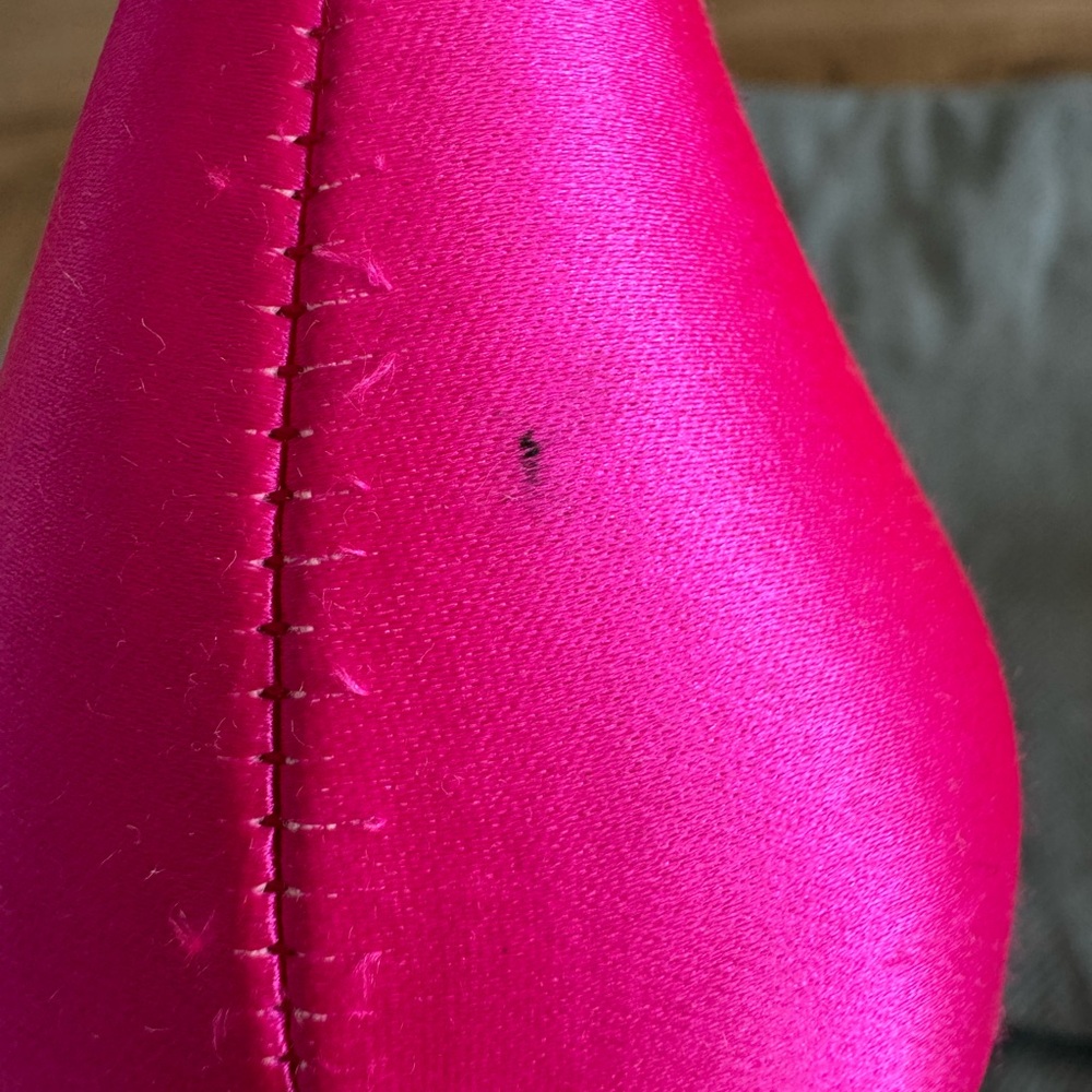 BADGLEY MISCHKA Cher Crystal Embellished Pump in Hot Pink Satin Size US 8.5 - Picture 15 of 16